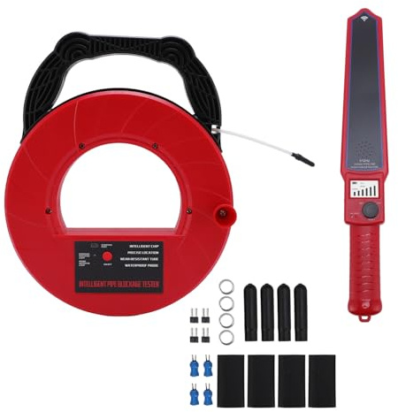 Jiawu Pipeline Blockage Detector Locator for PVC & Metal Pipes, 2M Pipe Locators Underground Sewer Wall Scanner, Adjustable Sensitivity, Includes Receiver with Probe Accessories