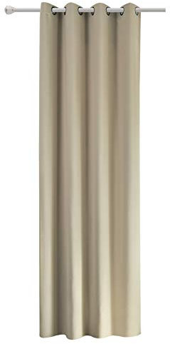 WOLTU Gardinen, Vorhang für Wohnzimmer Kinderzimmer, mit Ösen, Leicht & Weich, Wärmeisolierend, 140 x 225 cm, Sand