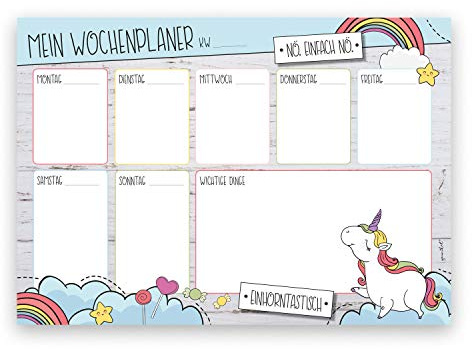 younikat Wochenplaner DIN A4 abwischbar magnetische Rückseite - dv401 | mit magnetischer Rückseite, Whiteboard Wochen-Kalender Notiz-Liste Organizer, 1 Wochenkalender in DIN A4 297 x 210 mm
