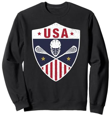 Retro American Lacrosse I Proud USA Lax Player Gift Sweatshirt