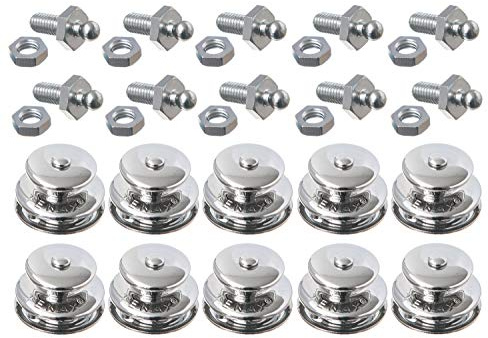 10 Stück TENAX Oberteile, groß + 10 TENAX Gewindeschrauben M5 x10