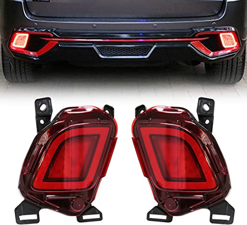 VGETTING Rear Bumper Reflector Lights For Toyota Highlander 2015 2016 2017 2018 Tail light Driving Brake Light For Highlander Replacement LED Rear Fog Lamp