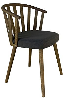 treesure Hochwertiger Massivholz-Stuhl aus Eiche mit elegantem Stoffbezug – Perfekter Küchen- und Esszimmerstuhl, Designerstück für die stilvolle Küche. Edle Qualität für Ihr Zuhause