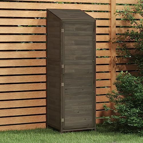 Caseta de jardín antracita 55x52x174,5 cm madera maciza abeto