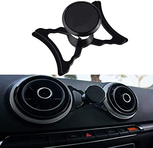 NewTH Magnetic Phone Holder for Audi A3 8V 2014-2019, Phone Cradle Suitable for all Smartphone 360-Degree Rotary Swivel Adjustable View Car Air Vent Outlet Mount for iPhone 17 16 15 14 13 12 11, Black