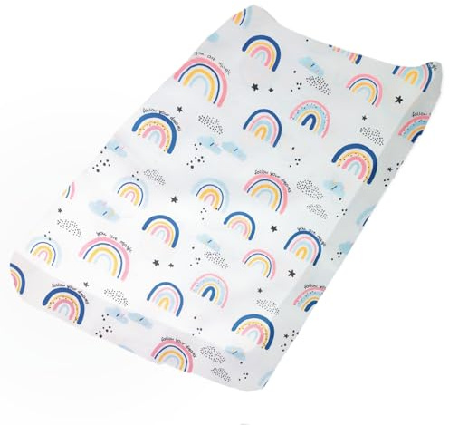 Baby Diaper Changing Pad Cover Elastic Cotton Cradle Mattress Sheets | Cute Pattern Nursery Changing Mat Cover Breathable Changing Table Cover 32''X 17''（Cover Only, Pad Not Included）