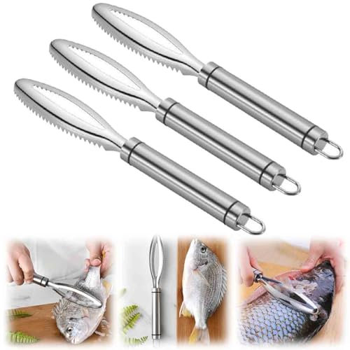 Squama Pesce,Squamatore Pesce Professionale,Raschietto Per Squame Di Pesce,Strumento Per Raschiare Le Squame Di Pesce,Rimozione Squame Di Pesce Strumento Per Raschiare,Gadget Da Cucina (3 pezzi)
