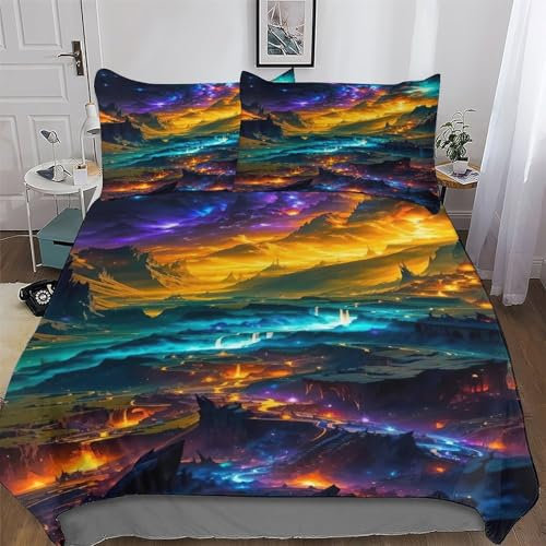 AAPZY Dark Schloss Bettbezüge Mikrofaser Angenehme Bettwäsche 2 teilig - Weich & Bügelfrei Bettbezüge Mit Reißverschluss - Bettdeckenbezug Set Mit Kissenbezüge Single (135x200cm)
