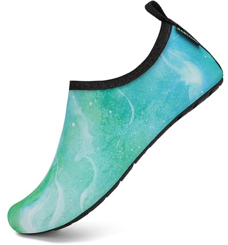 Zapatos de Agua para Hombre Mujer Rápido Secado Zapatillas de Playa Ligeros Antideslizante Calcetines de Natación Zapatos Surf Yoga Piscina, Water Gris Claro 44/45