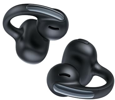 Baseus Bowie MC1 Open Ear Clip-On Earbuds, Adaptive Comfort with Anti-Drop Design, Impactful Sound with Adaptive Bass Boost, Adaptive Noise Cancelling Calls, IP57 Waterproof, 40H Playtime, Lightweight