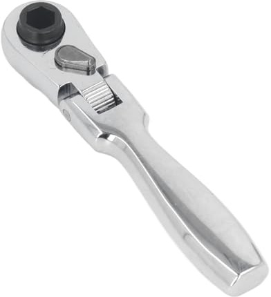 TOOLSGO 2 in 1 Flex Head Ratchet Wrench Tool 72-Tooth 1/4-Inch Mini Stubby Ratchet Socket Spanner for Tight Spaces Automotive Home DIY Projects