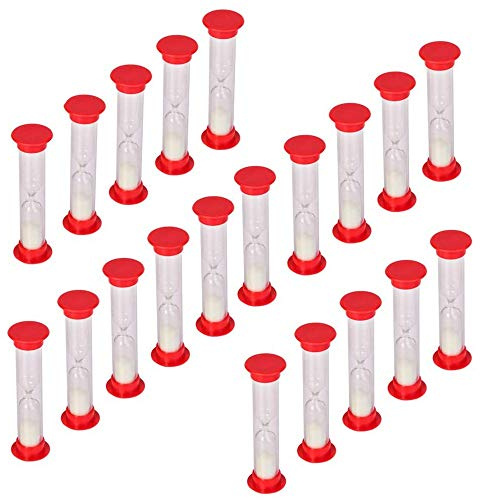 Qusedwey 30 Sec Sand Timer Hourglass Sandglass Clock Countdown Bulk Toy Set Kids Games Pack of 20 (White Sand)