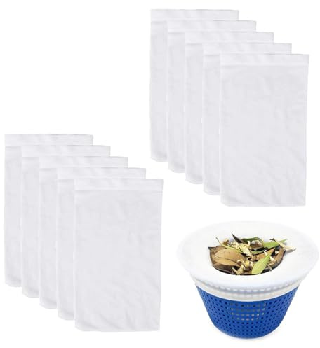 10 Stück Pool Skimmer Socken Filtersocken, Filter Skimmer Pool, Skimmer Schwimmbadzubehör Wiederverwendb, Pool Filter Netz, Schwimmbad Skimmer Socken,Für Entfernt Gras Blätter Pollen öl Insekten Haare