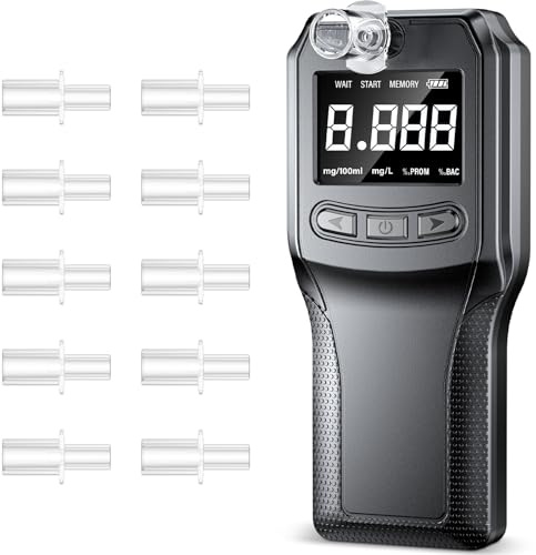 Etilometro Portatile Certificato, Alcolometro Celle a Combustibile ad alta Precisione, Ricaricabile Alcol Test Professionale, Test Alcolemico Portatile per uso Domestico e per Feste