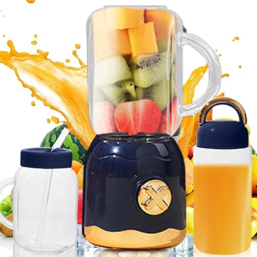 CLIUNT Tragbarer Mixer für Smoothies und Shakes, Smoothie Maker mit 10 Klingen, 500ML Portable Blender mit Reisedeckel, 1500 mAh Batterie, für Reisen, Küche