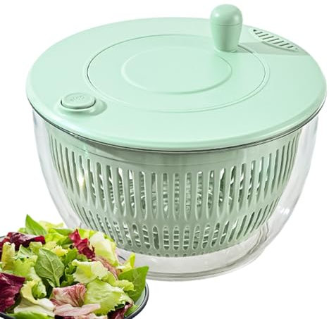Vegetable Dryer Spinner - Pasta and Fries Pump Spinner, Vegetable Dryer Grater | Effortless Salad Prep Transparent Design Pump Spinner, Innovative Drainer Multi Use Kitchen Gadget for Kitchen