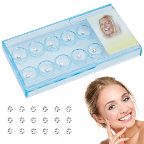 WUSJCOF 10 pièces Crystal Dentaire,Bijoux Set,Cristal De Dent,Pierre Précieuse,Beauté Dentaire,Diamant Dent,Strass Dentaire Kit Professionnel,Cristal Dents (1452 Pierres Précieuses) (Blanc)