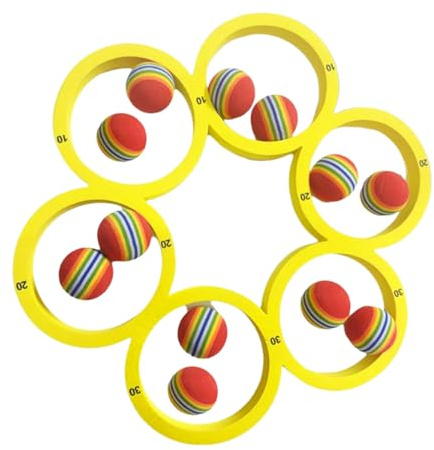 ulapithi Poolspiele, lustiges Poolspielzeug, mehrspielerisches Wurfspiel – 12 Regenbogenbälle, EVA-Material, Größe 30,5 x 40,5 cm – für Pool, Strand und Familientreffen