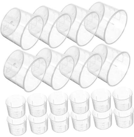 Ciieeo 100pcs Graduated Plastic Measuring Cups Scale Measuring Beakers Lab Equipment for Baking Cooking