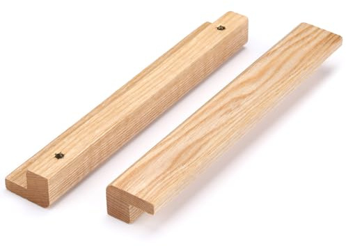 SYZOW 6 Stück Schrankgriff Wachsholz Holz Möbelgriff (Eschenholz, 160mm)