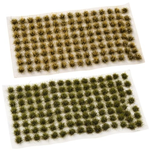 SOFPLATE 2 caja de 208 arbustos para Decoración de Ferrocarril Mechones de Plástico Hierba En Miniatura Arbustos Estáticos Verdes Diseño de Tren Vegetación para Montar Un Diorama Mesa Manualidades Jue
