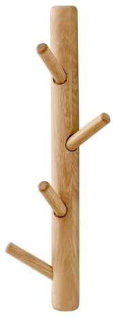 TREOAKWIS Wandgarderobe Wand, 40cm Vertikale Garderobenleiste mit 4 Haken, Zweige Kleiderhaken Garderoben Haken für Hängen Sie Jacken, Mäntel, Hüte, Schals und Handtaschen
