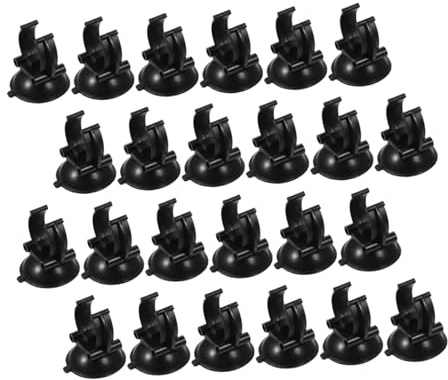 BCOATH 25pcs Aquarium Suction Cup Clip Set with Hose Holder for Fish Tank Water Pipe Fixing Black Plastic Aquarium Pump Accessories Suitable for Aquatic Pets