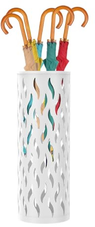 YRTUOP Paragüero De Metal, Soporte De Paraguas Porta Paraguas Con Diseño Hueco Recipiente Para Para-guas Para Decorar El Hogar Y La Oficina, 15x15x42cm