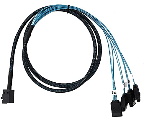 Tomantery Cavo Scheda Adattatore Mini SAS HD 12 GB SFF‑8643 a 4 Cavo Dati Durevole per Accessori di Rete 1 M