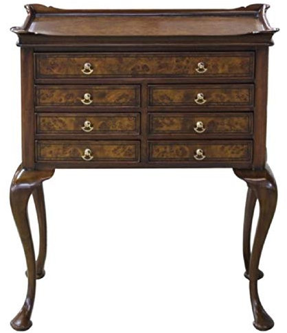 Casa Padrino Luxus Jugendstil Schmuckkommode Braun/Dunkelbraun 61 x 35 x H. 72 cm - Schmuckschrank mit 7 Schubladen