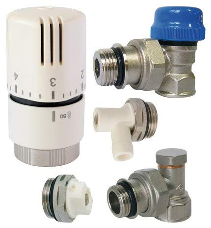 THERMOSTAT BASIQUE CHAUFFAGE CENTRALE THERMOSTATIQUE POUR RADIATEUR EAU CHAUDE EQUERRE CONNEXION M30 RACCORDEMENT 15X21 EQ 15/12