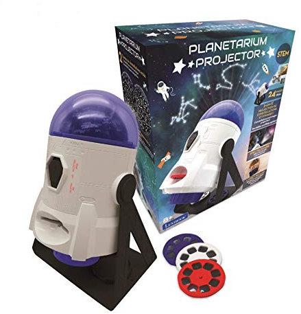 Lexibook Lexibook-NLJ180 Planetarium Proiettore 2-in-1, 24 Immagini per Scoprire Lo Spazio, 2 cupole con costellazioni, STEM, Bianco/Blu, Colore, Medio