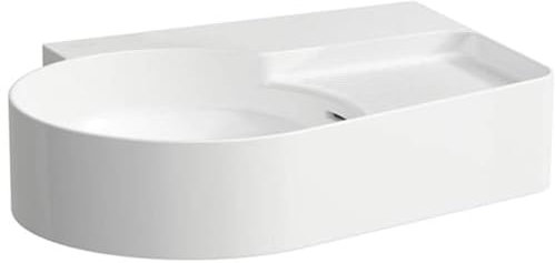 LAUFEN VAL Aufsatzwaschtisch, ohne Hahnloch, mit Überlauf, 530x400mm, semi-trockener Bereich rechts, US-geschl., H8162880001091, Farbe: Weiß