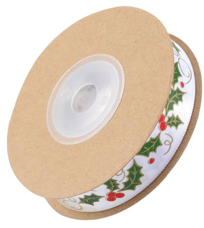 ifundom Rollos de Cintas de Navidad Envoltura de Cinta de Lazo Cintas de Satén Grosgrain Cintas de Tela Navideñas Artesanales a Granel para Bricolaje Decoración de