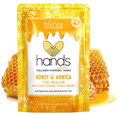 ToGoSpa, HANDS, Honey And Arnica Hand Mask Moisturizing Gloves, Moisturizer For Dry Cracked Hands, Overnight Gloves For Men And Women, Smooth Texture And Appearance, Pack Of 2