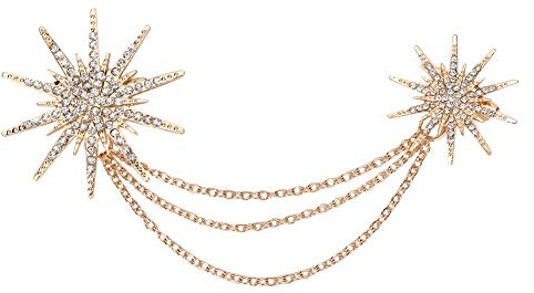 Broche élégante avec Chaînes à Pendentif, Broche avec Chaîne Diamant Brillant élégant Pull Châle Clips Cardigan Cou Broche Chemise Broche Rétro Bijoux Vêtements Décoration Unisexe Femmes Hommes