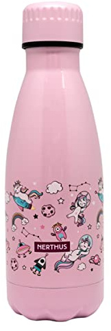 Nerthus FIH 898 Botella Termo Doble Pared Unicornios, 350ml Capacidad