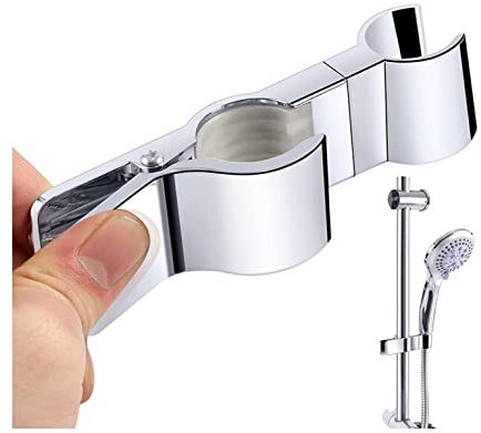 Yiyida Duschkopf Schieber Halter 22-25mm Verchromt Gleiter Brausehalter Stangengleiter für Handbrause Badezimmer (silber)