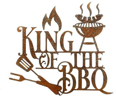 Plaque de barbecue en patine pour homme - Décoration de jardin, coin barbecue, fête des pères, décoration de jardin