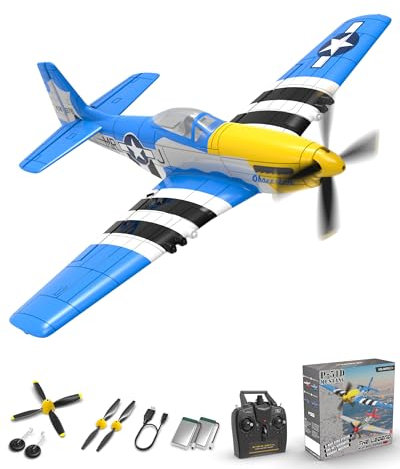 volantexrc P51D Mustang V2 RTF – 2,4 GHz RC Flugzeug mit USB-Ladung (4-Kanal) – Ferngesteuertes Modell für Anfänger, Parkflyer & Leichtflieger – Alternative zu Quadrocopter