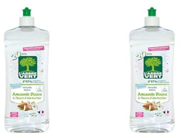 L'Arbre Vert Liquide Vaisselle Mains Amande Douce/Fleurs d'Abricotier Hypoallergénique, 750ml (Lot de 2)