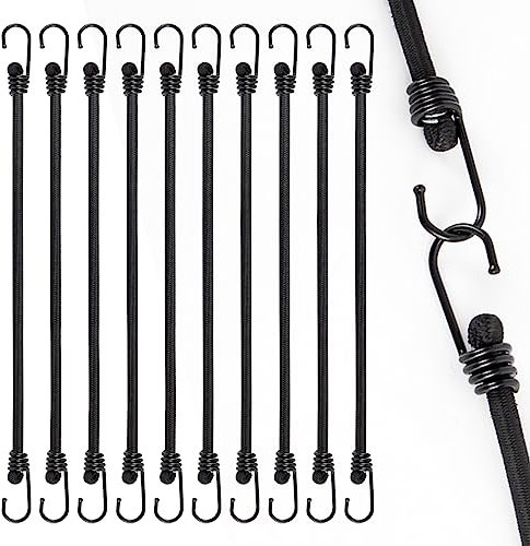 Akicderu Spanngummi mit Haken, Strapazierfähige Expander mit Haken 10 Stück, Robuster Gummispanner mit Haken 45 cm,Vielseitiger Gummibänder mit Haken,Gummispanner für Gepäck, Fracht und Meh