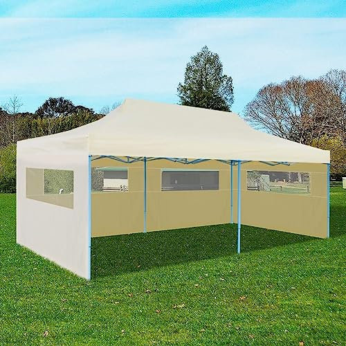 Willood Garten Pavillon Pop-Up-Partyzelt Faltbar Creme 3×6 m