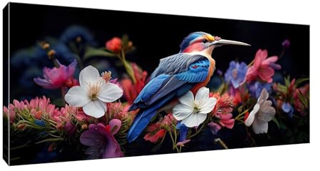 Malen Nach Zahlen Erwachsene xxl, Paint by Numbers Malen Nach Zahlen Vögel Blumen, DIY Geschenk Art mit Pinseln und Acrylfarben Handgemalt Ölgemälde Leinwand für Home Décor, Ohne Rahmen 80x160cm W-109