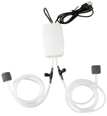 Elektrische Luftpumpe für Aquarien, Geräuschlos, Extrem Leise, Sauerstoffpumpe für Aquarien, Energiesparender Sauerstoffsprudler für Aquarien (Einzelloch)