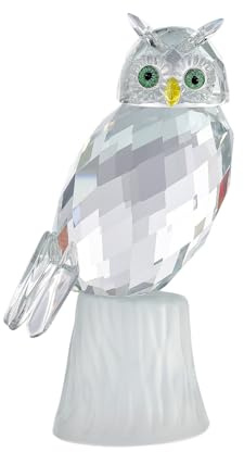Kristall-Eulen-Figur, facettiertes Glas, Vogel, Briefbeschwerer, niedliches Tier-Sammelornament, Heimdekoration