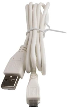 ROBAUN Spina adattatore jack a cilindro di alimentazione CC USB Converti in USB Jack ad angolo retto a forma di L bianco nero con cavo connettore(Whtie straight)