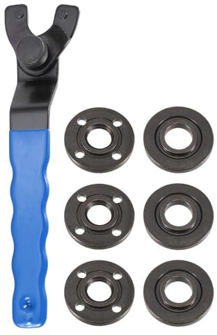 sourcing map Adjustable Angle Grinder Wrench Set 0.4-1.9 Range Universal Lock Nut Pin Spanners Wrench with Grinder Shaft Nut for Angle Grinder Table Grinder, Blue