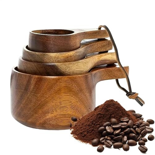 Ensemble de Tasses et Cuillères à Mesurer en Bois Cuillère à Café en Bois