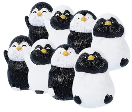 HEMOTON Miniaturas de Pingüinos de Resina, 8 Piezas, Figura Decorativa